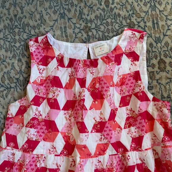 NEW (no tag) Crewcuts tiered dress in shimmer patchwork print (size 14) - Picture 2 of 4